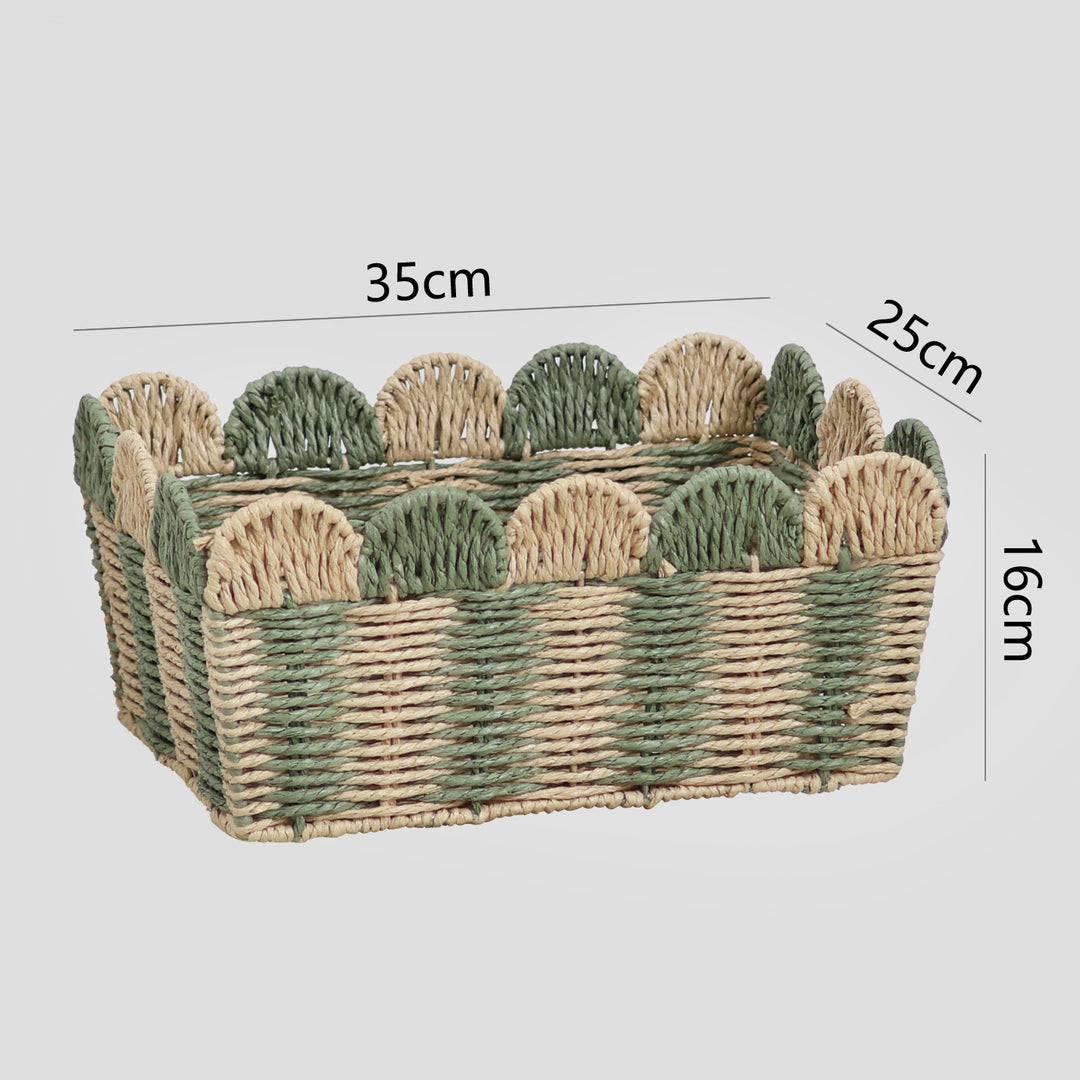Handcrafted decorative basket with wave edge Bowlift