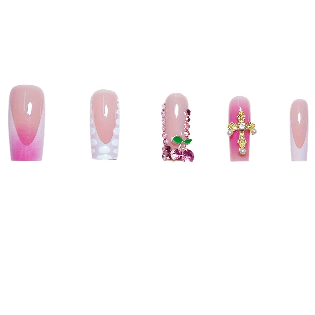 Ornate Decorative Press-On Nail Set Bowlift