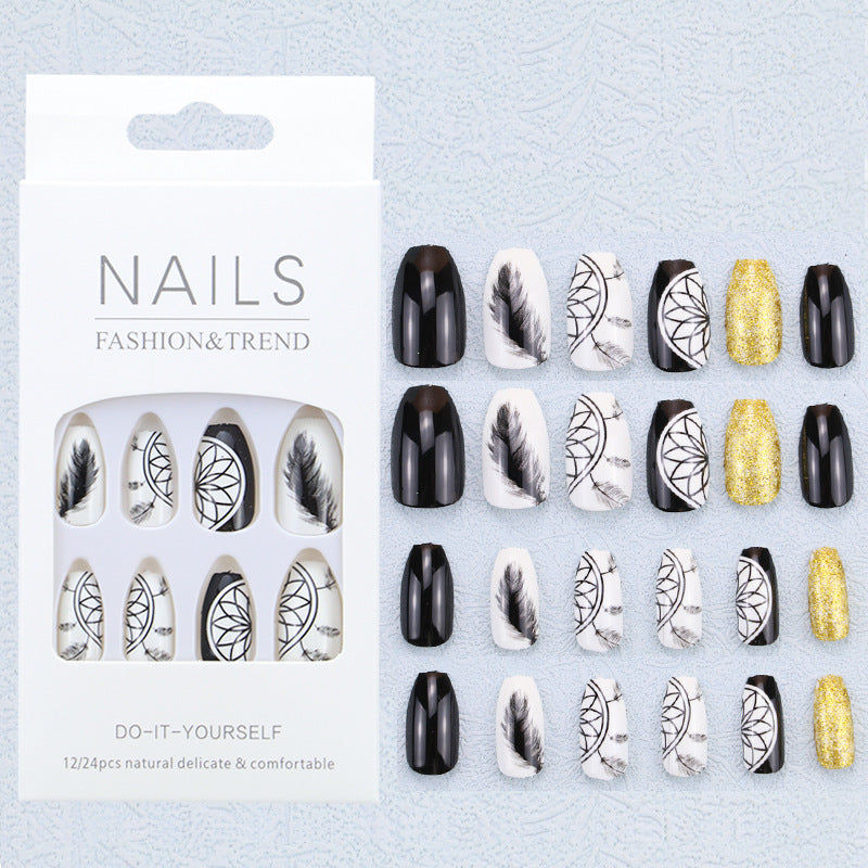 Artistic Graphic Press-On Nail Set Bowlift