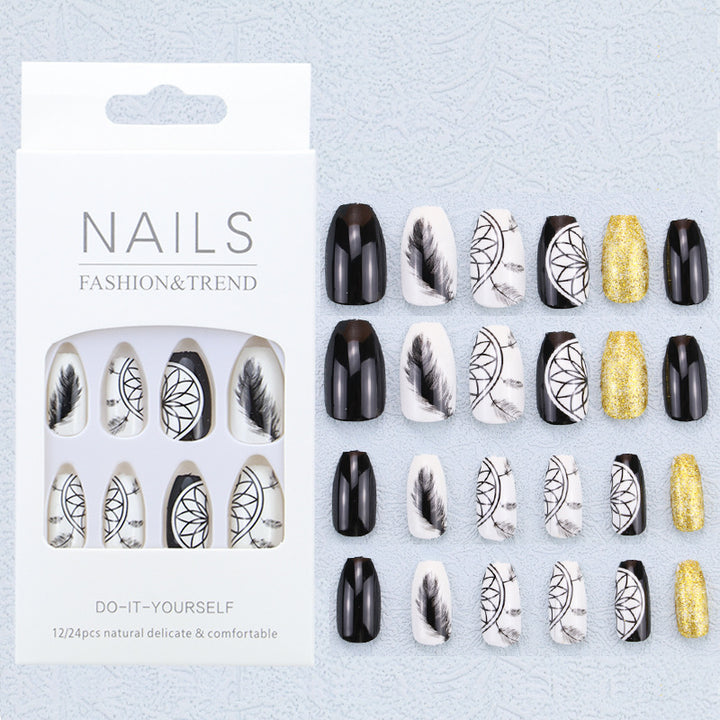 Artistic Graphic Press-On Nail Set Bowlift