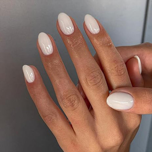 Elegant Glossy Almond-Shaped Press-On Nails Bowlift