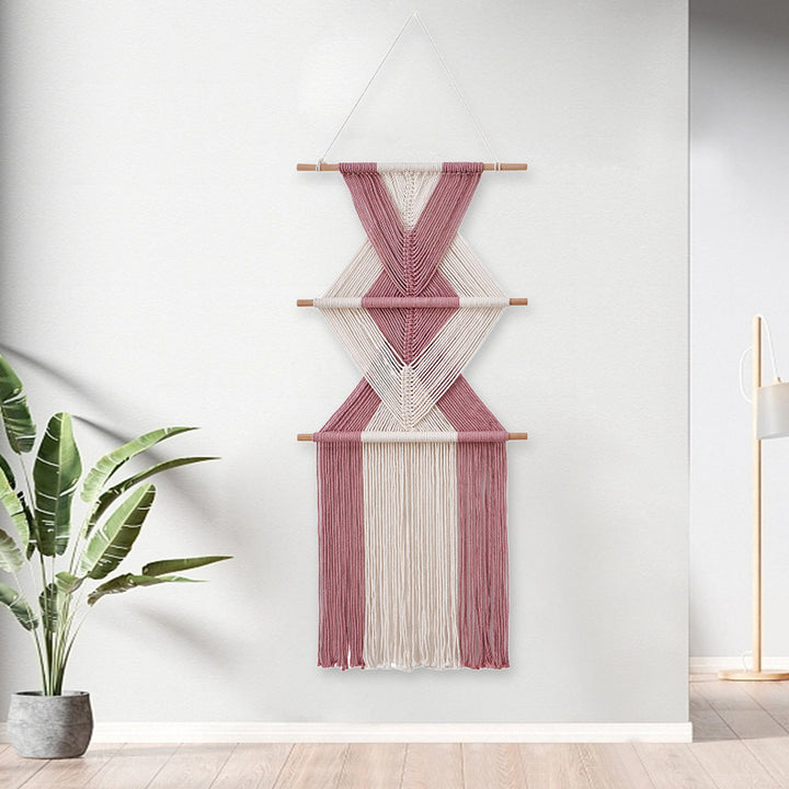 Macramé Wall Decor with Geometric Pattern Bowlift