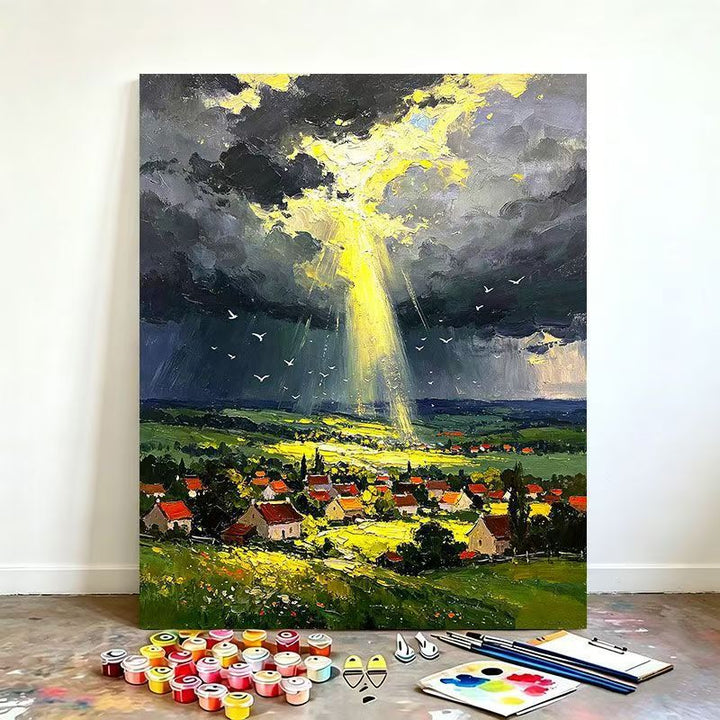 Scenic Rainbow Landscape Paint by Numbers Kit Bowlift