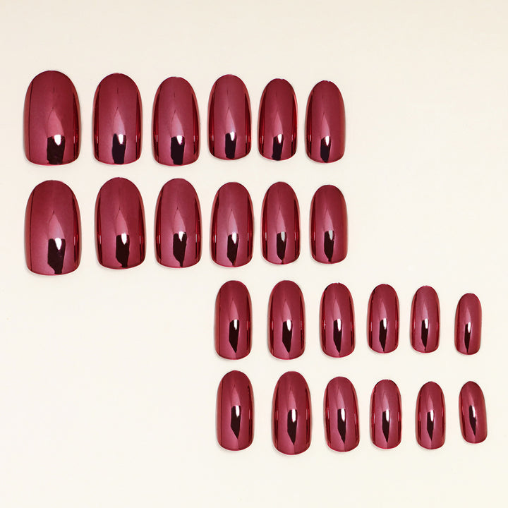 Luxury Glossy Almond-Shaped Press-On Nails Bowlift