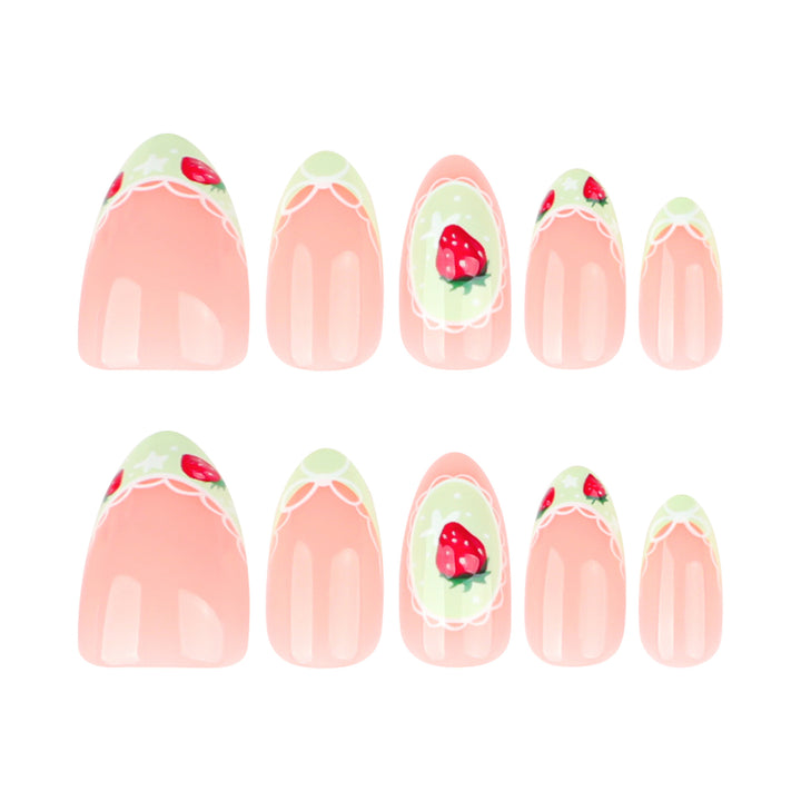 Artificial Press-On Nails with Floral Design Bowlift