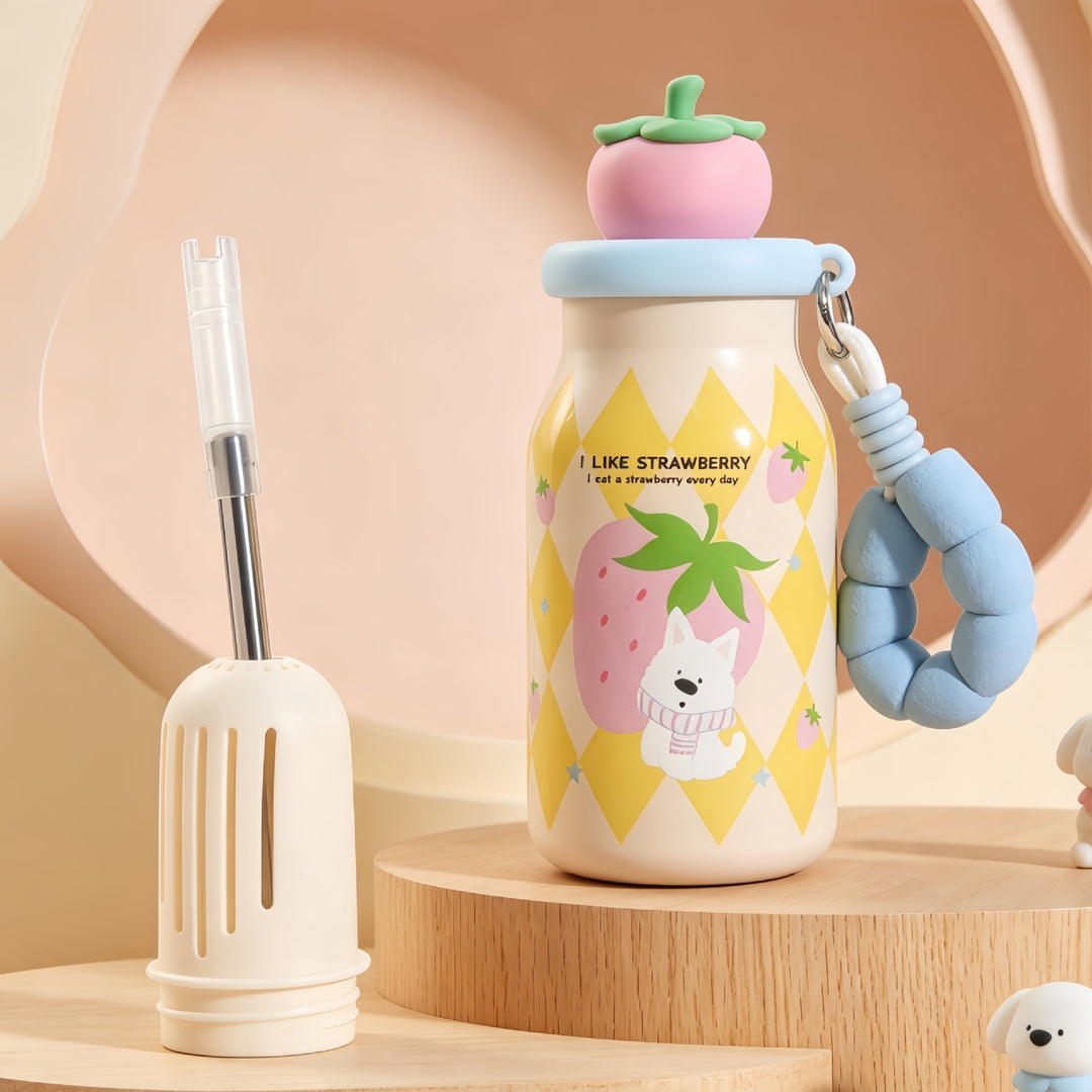 Women’s insulated bottle with practical carrying handle and playful bunny design Bowlift