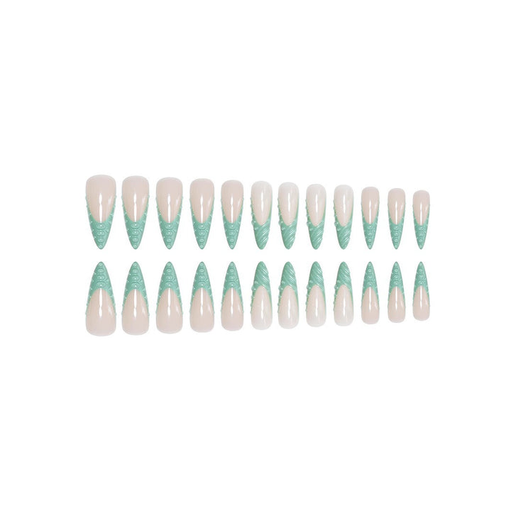 Artistic Stiletto Press-On Nail Design with 3D Shell Accents Bowlift