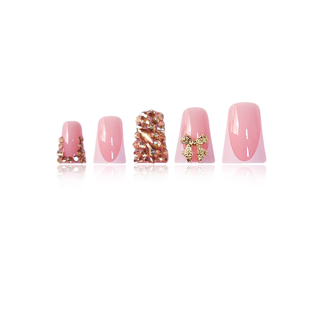 Decorative Long Press-On Nail Set Bowlift