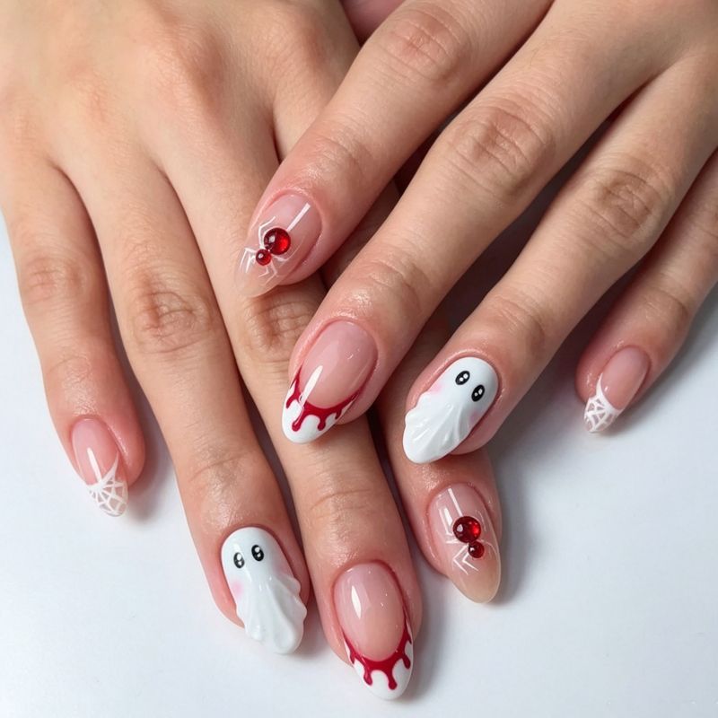 Halloween-Themed Press-On Nail Art Set Bowlift