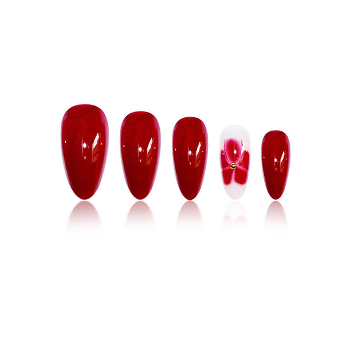 Elegant Floral Press-On Nail Art Extensions Bowlift 1787913949