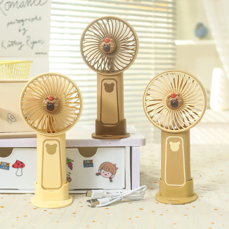 Women's Portable Hand Fan with Swiveling Head and USB Connection Bowlift