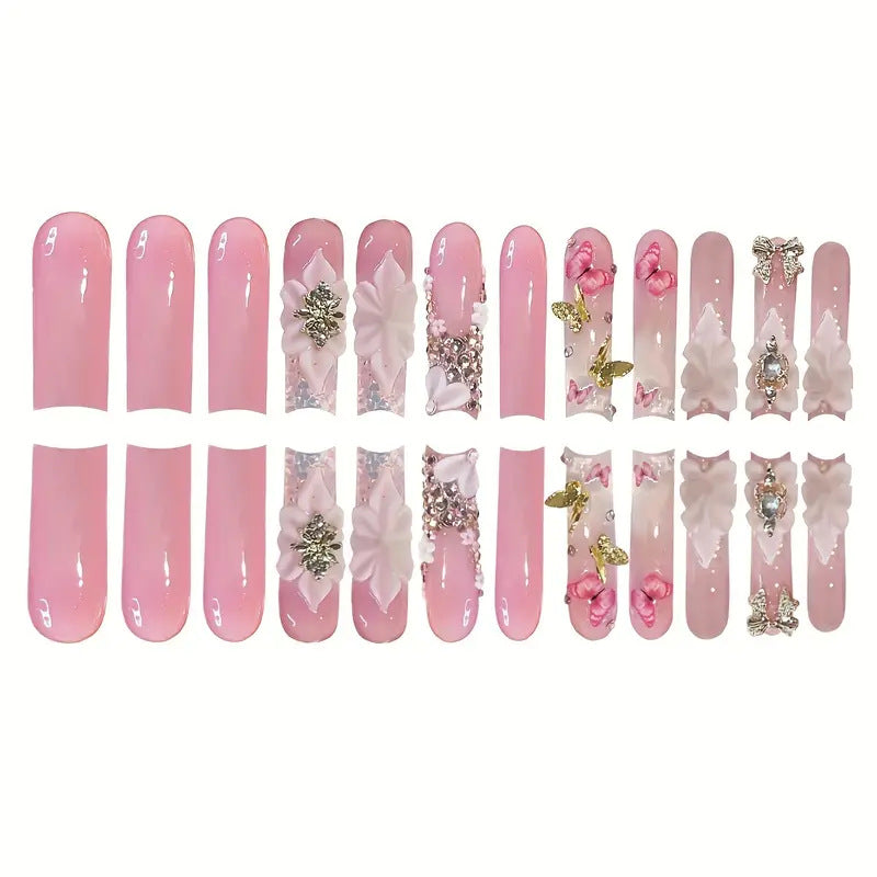 Floral-Inspired Acrylic Nail Art Bowlift