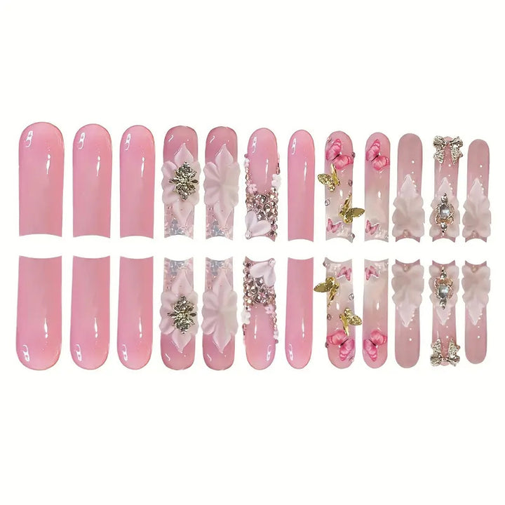 Floral-Inspired Acrylic Nail Art Bowlift