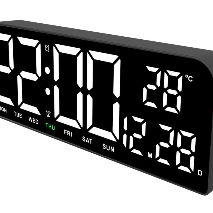 Digital Multi-Function Alarm Clock with Temperature and Date Setting Bowlift