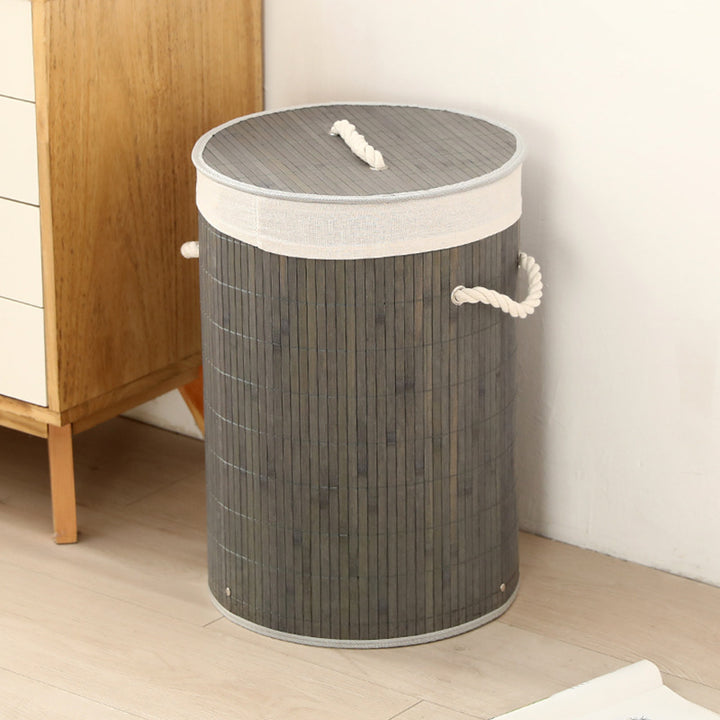 High-quality bamboo laundry container with lid Bowlift