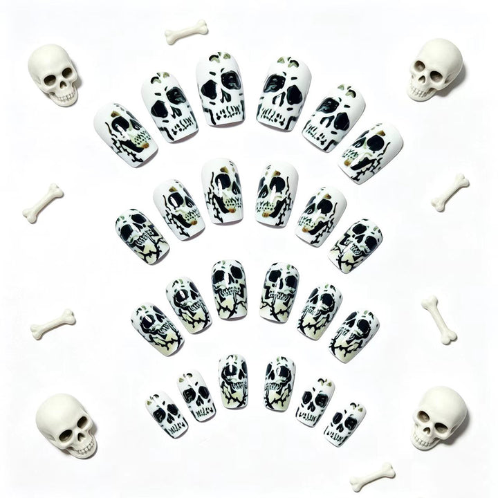 Creative artificial nails with lovingly detailed skull design Bowlift