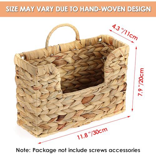 Wall shelf made of untreated wood with rattan inserts Bowlift