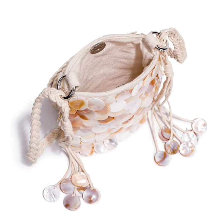 Elegant Shell-Embellished Crossbody Bag Bowlift