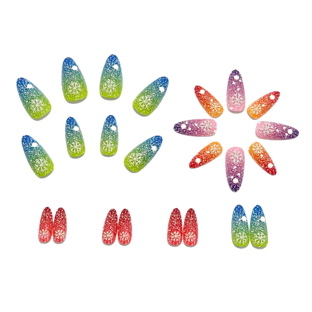 Artificial Nails in Creative Glitter Gradient Design Bowlift