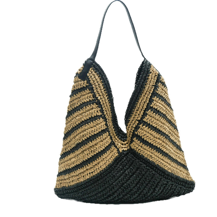 Shopping bag made of woven natural material with modern accents Bowlift