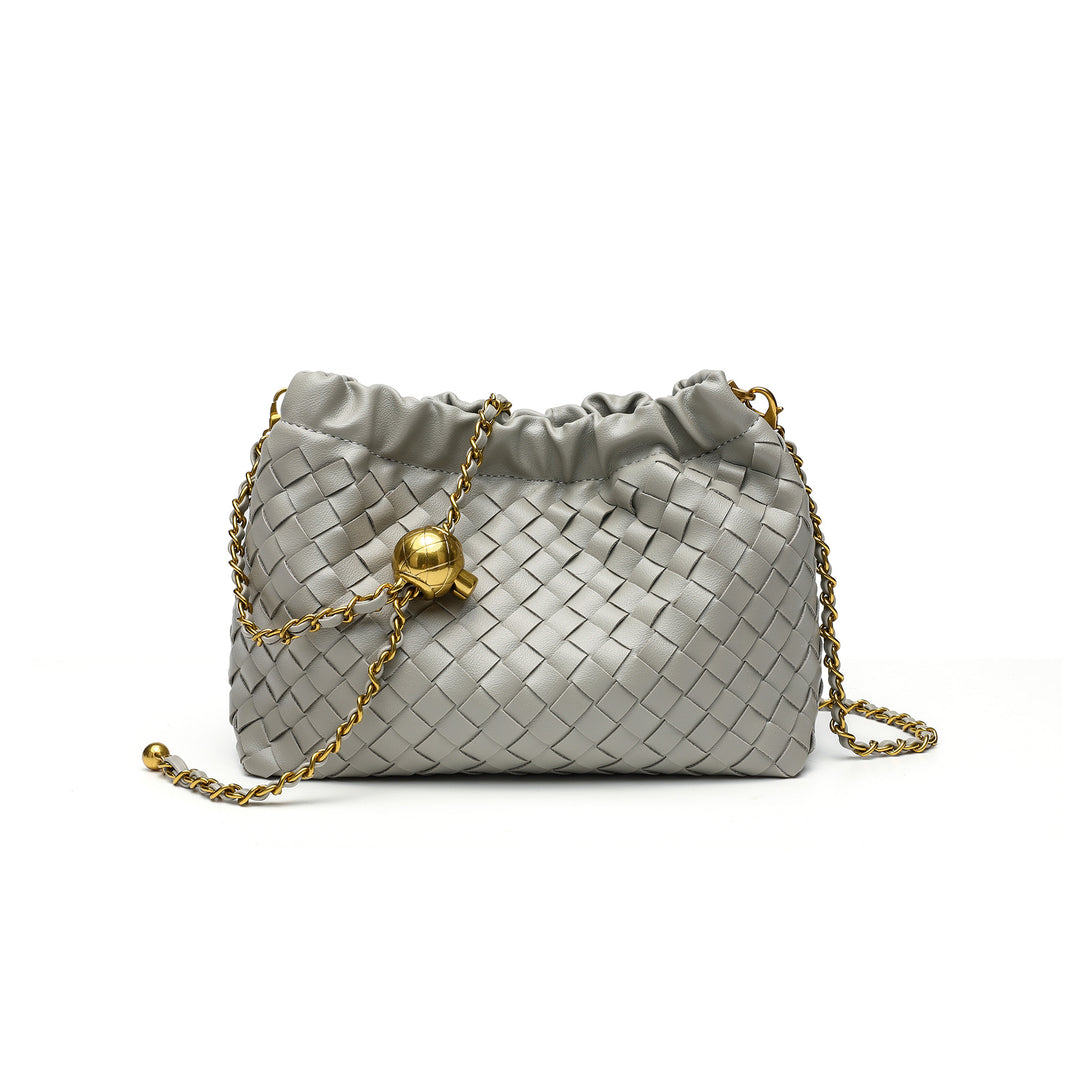 Woven Leather Evening Purse Bowlift