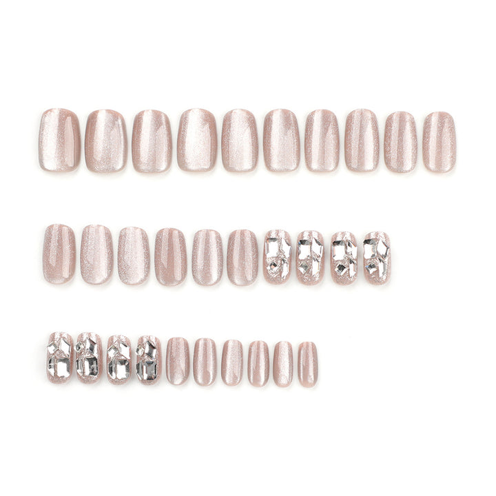 Artful nail extensions with glamorous glitter design Bowlift