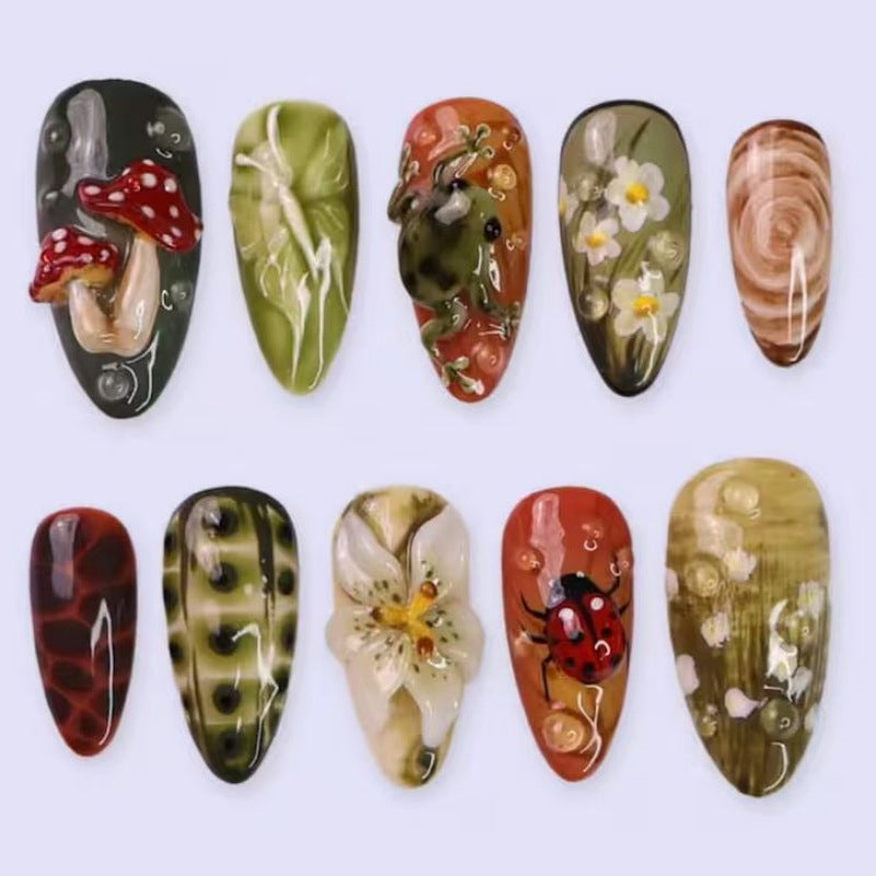 Artistic Themed Press-On Nail Set Bowlift 1787294329