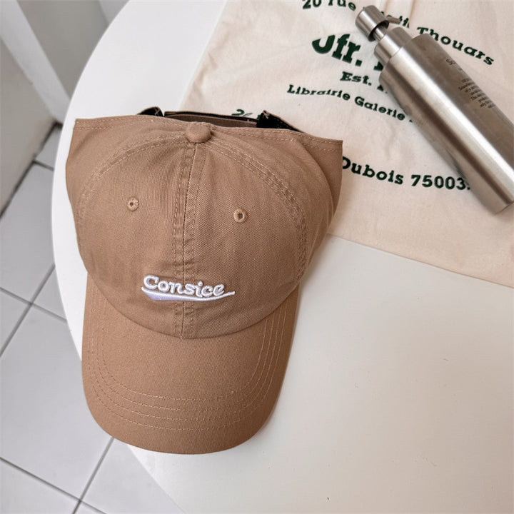 Unisex Casual Embroidered Cotton Cap Bowlift
