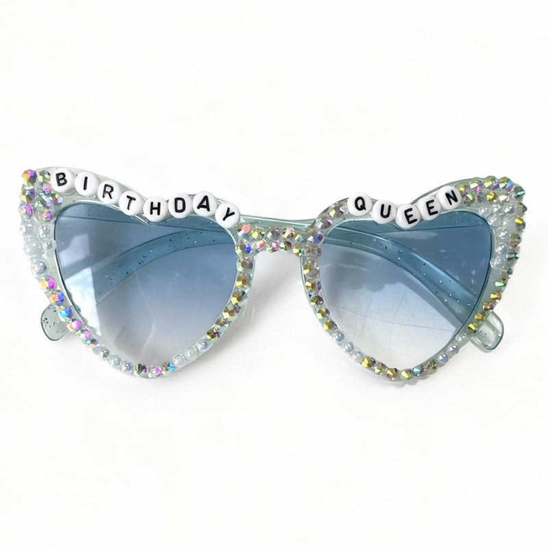 Rhinestone-Accented Birthday-Themed Sunglasses Bowlift