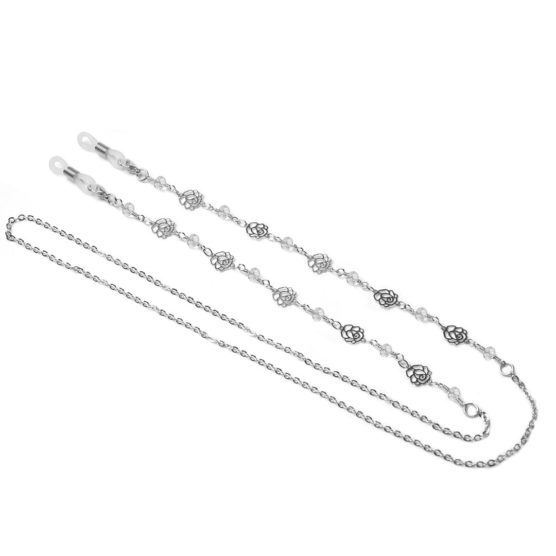 Fashionable glasses holder chain with floral design Bowlift