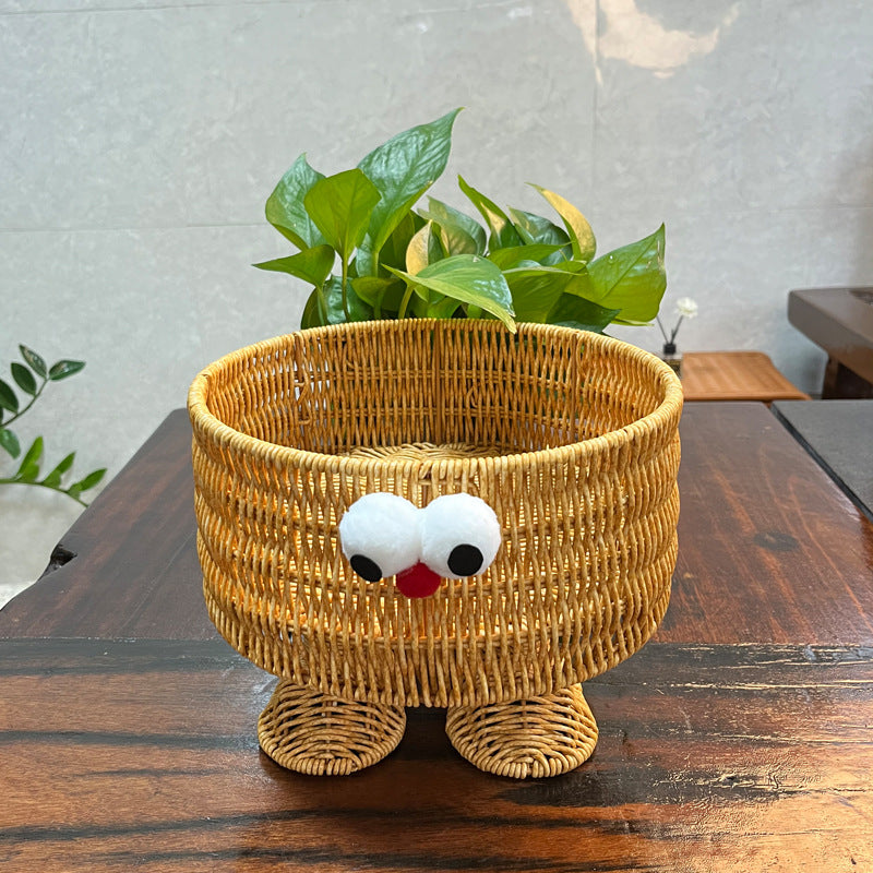 Cute Animal Face Storage Basket Bowlift