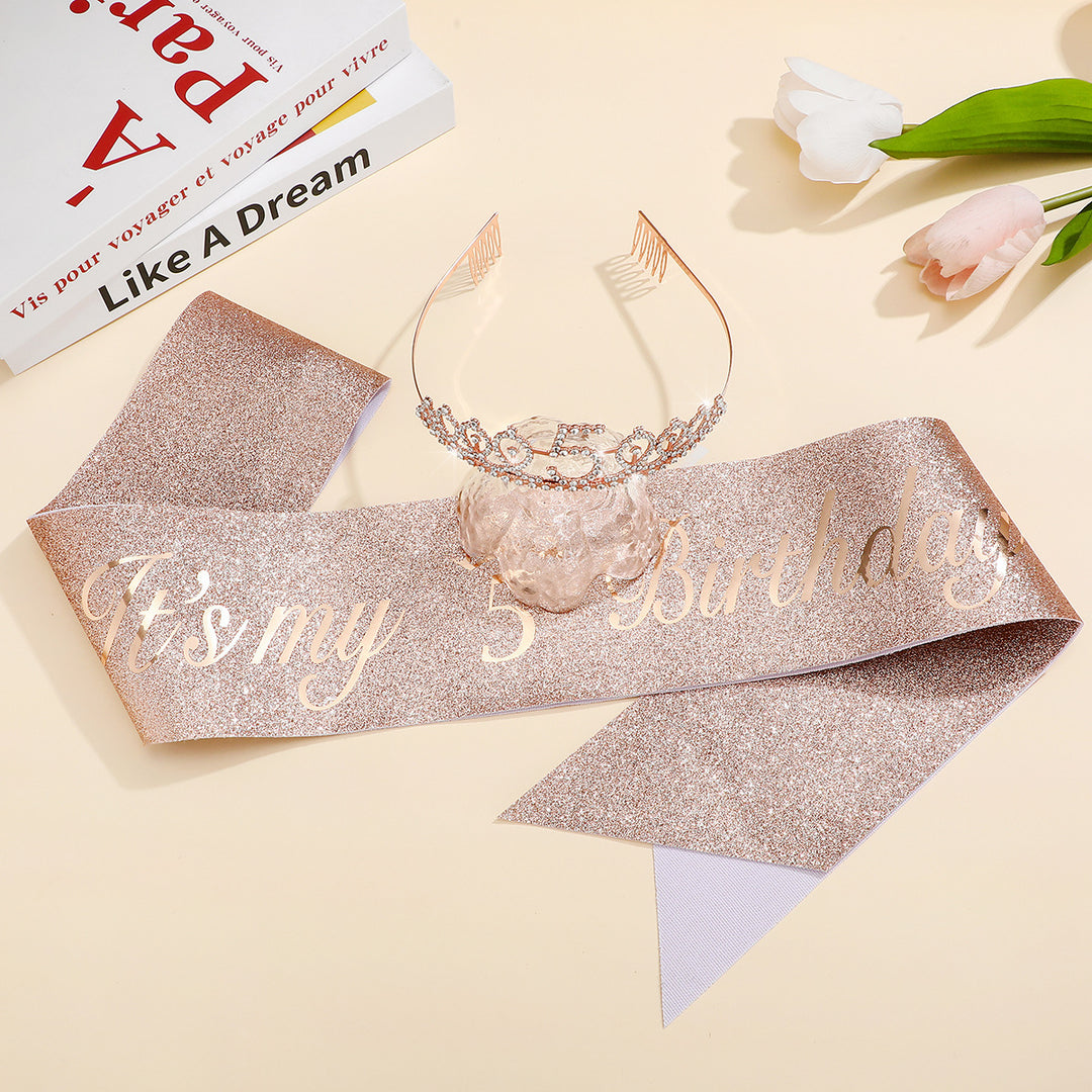 Ladies Crystal Princess Crown with 30 & Fabulous lettering Bowlift