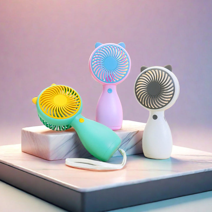 Women's Portable Mini Fan with Animal Ears and USB Charging Function Bowlift