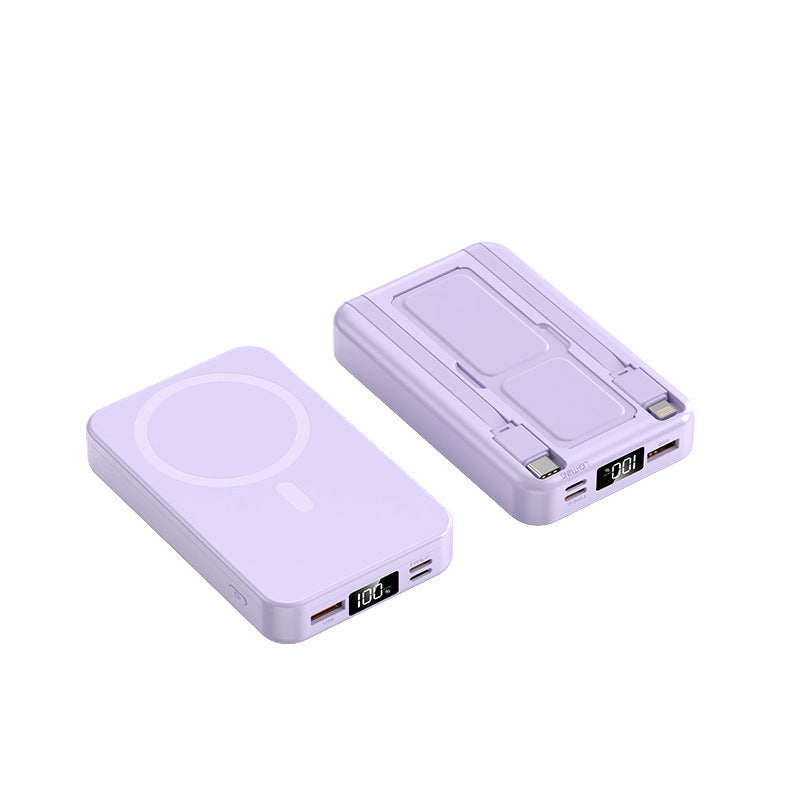 Portable power bank with integrated Qi charging function and digital capacity display Bowlift