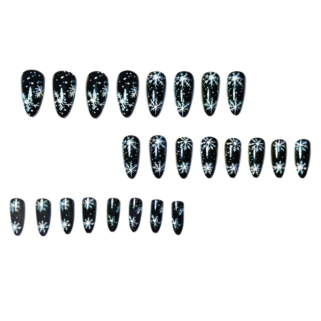 Artistic Winter Snowflake Nail Art Bowlift