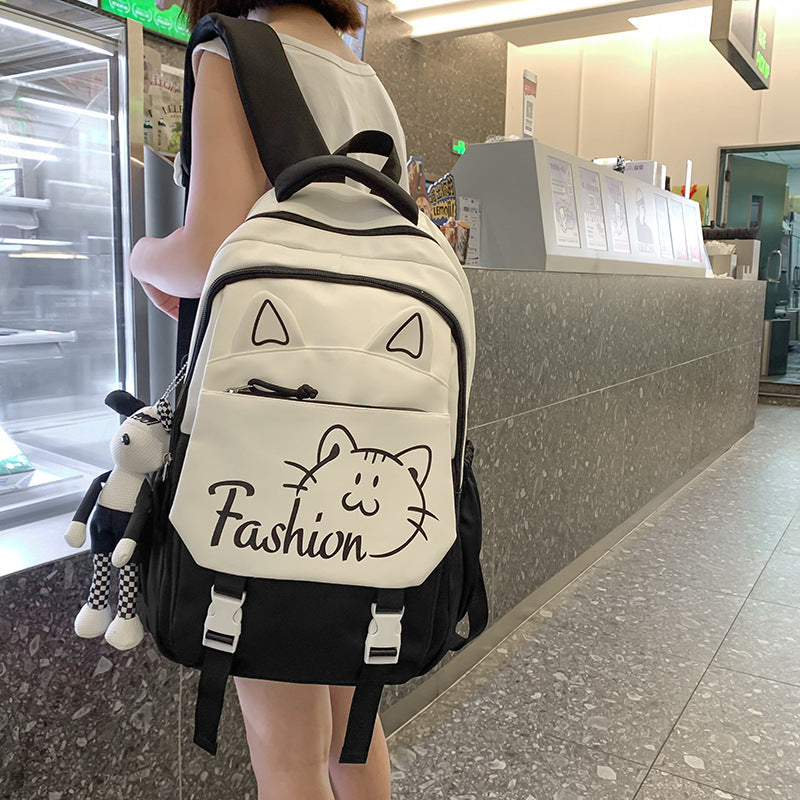 Backpack with Cute Cat Ears and Practical Compartments Bowlift