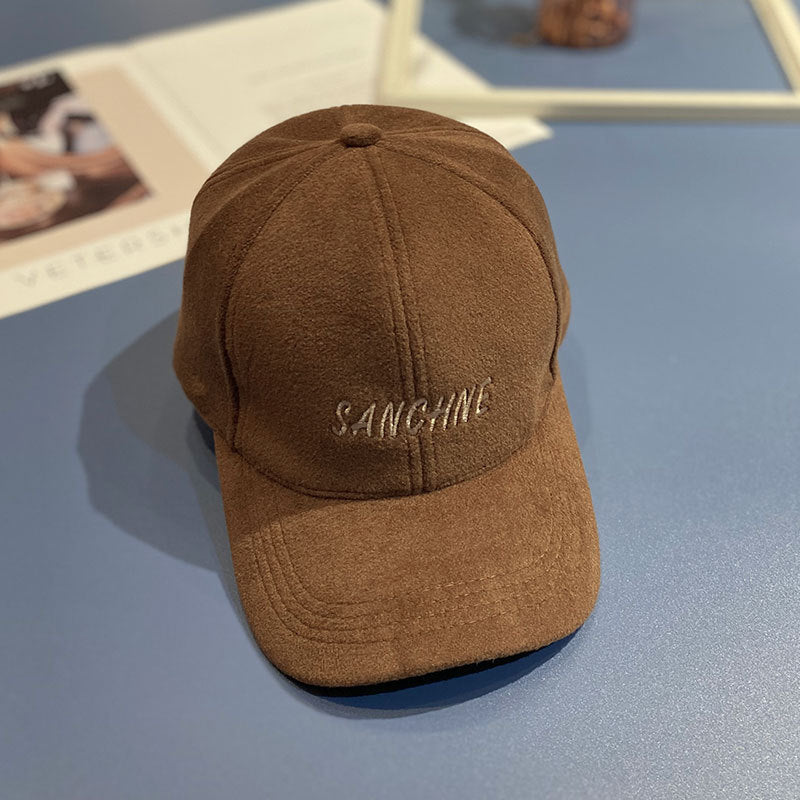 Women's Embroidered Wool Baseball Cap Bowlift