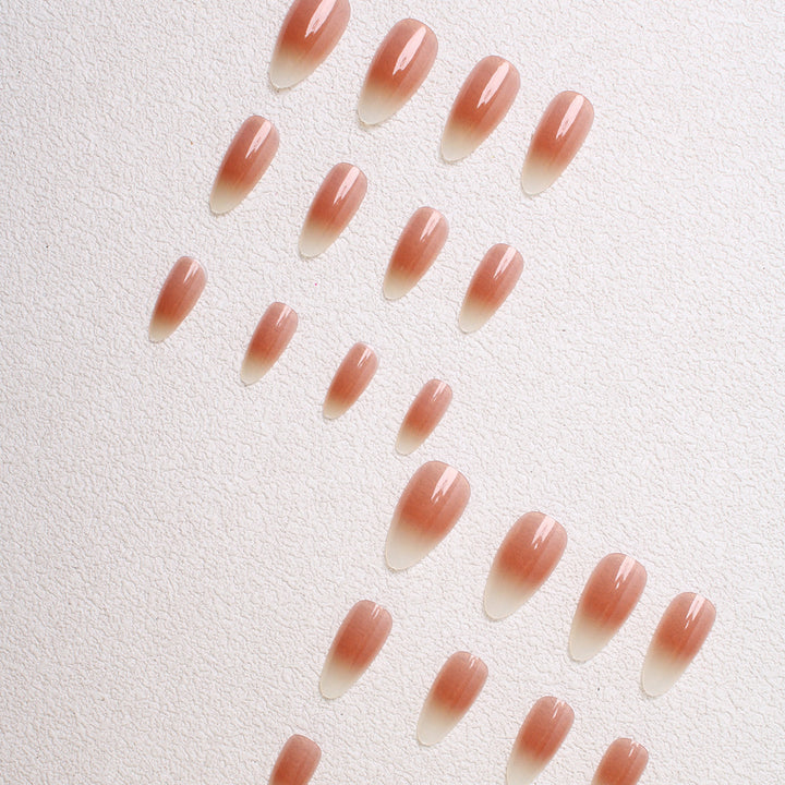 Elegant Ombre Almond Press-On Nails Bowlift