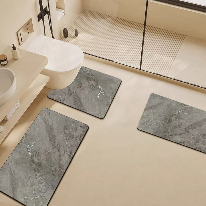 Luxury Marble-Pattern Bathroom Mat Set Bowlift