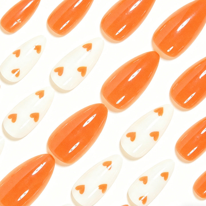 Stylish Heart-Embellished Press-On Nail Art Bowlift