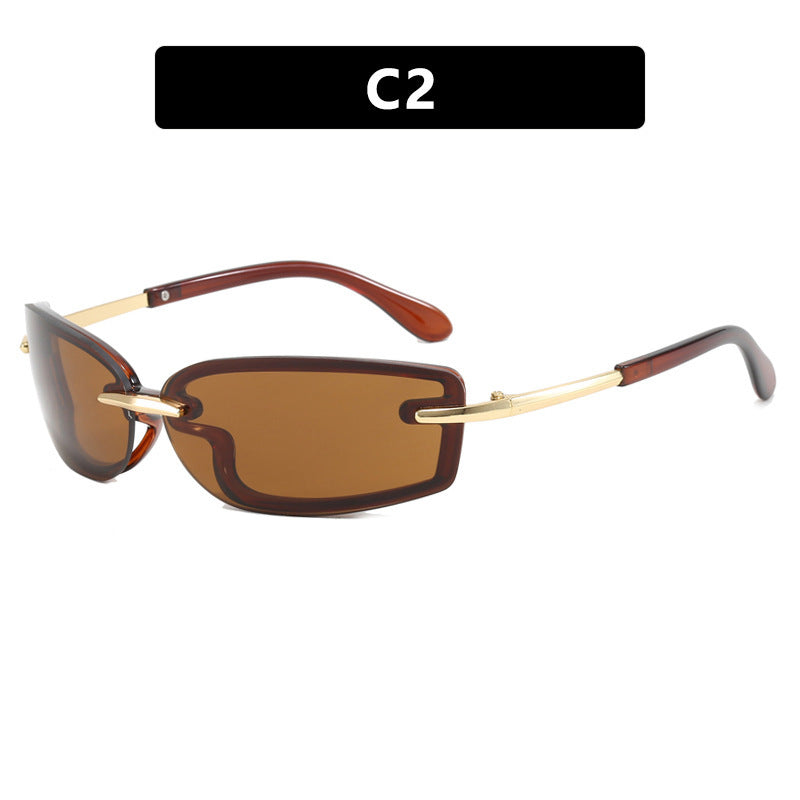 Women's fashionable sunglasses in futuristic design and transparent frame Bowlift