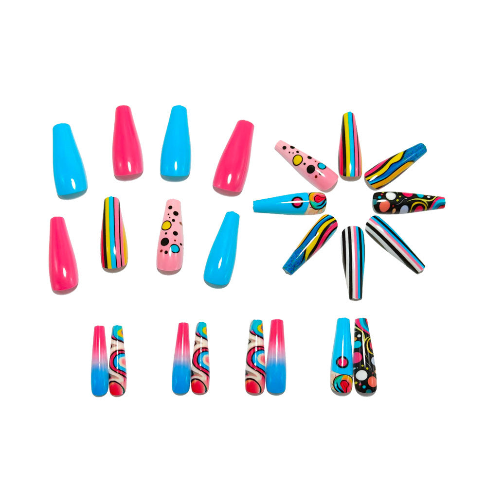 Creative artificial nails with modern abstract design Bowlift