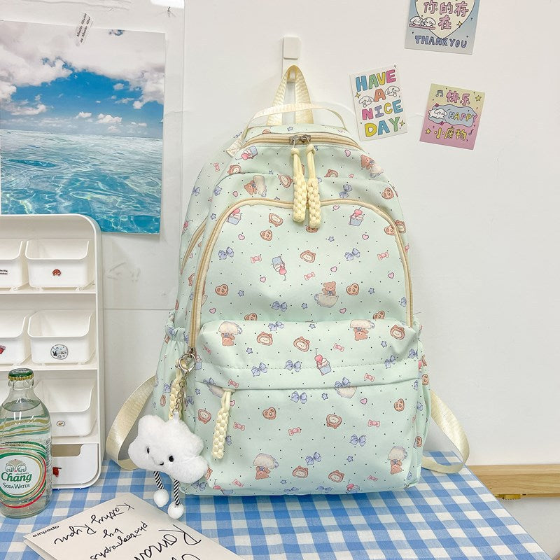 Whimsical Character Print Backpack