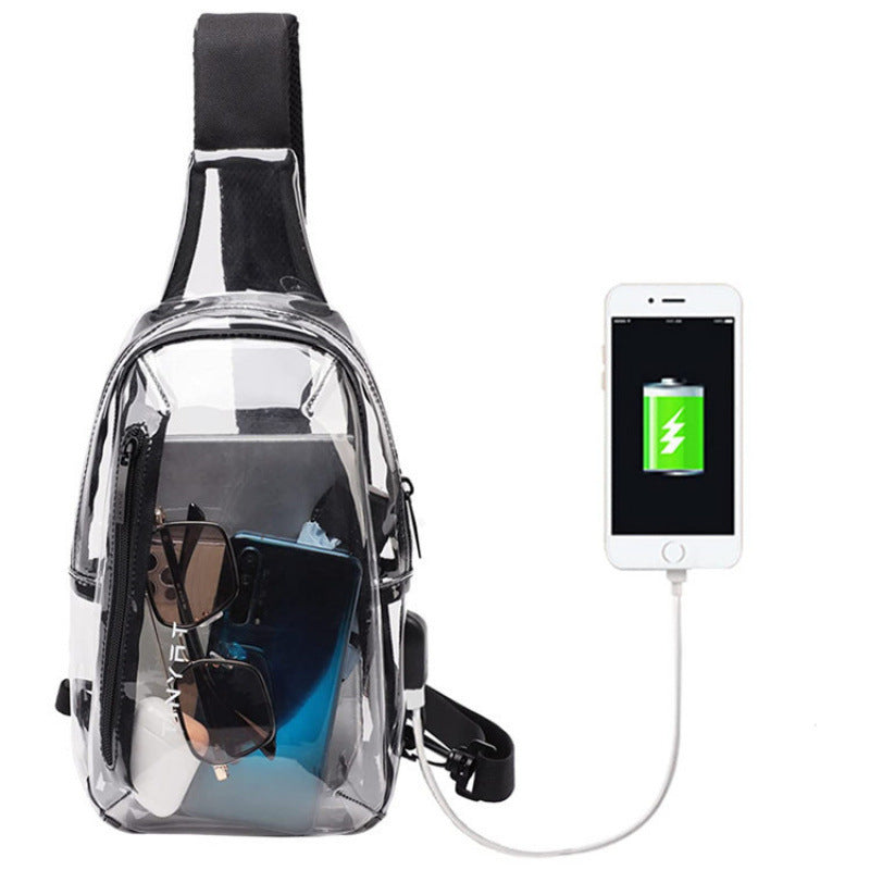 Transparent sling bag with practical multi-pocket design Bowlift