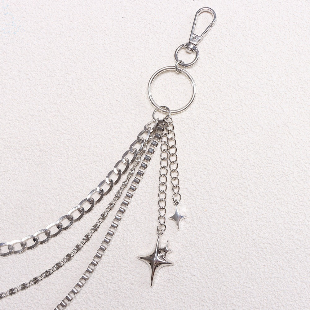 Fashionable keychain chain with sparkling stars Bowlift