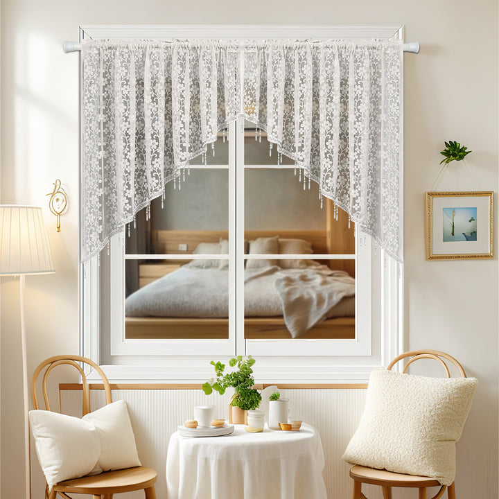Elegant Lace Sheer Window Valance