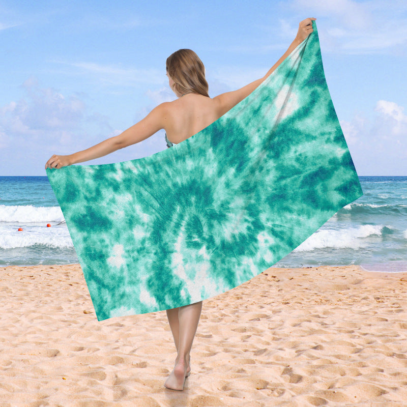generously cut beach towel with TIE-DYE pattern Bowlift