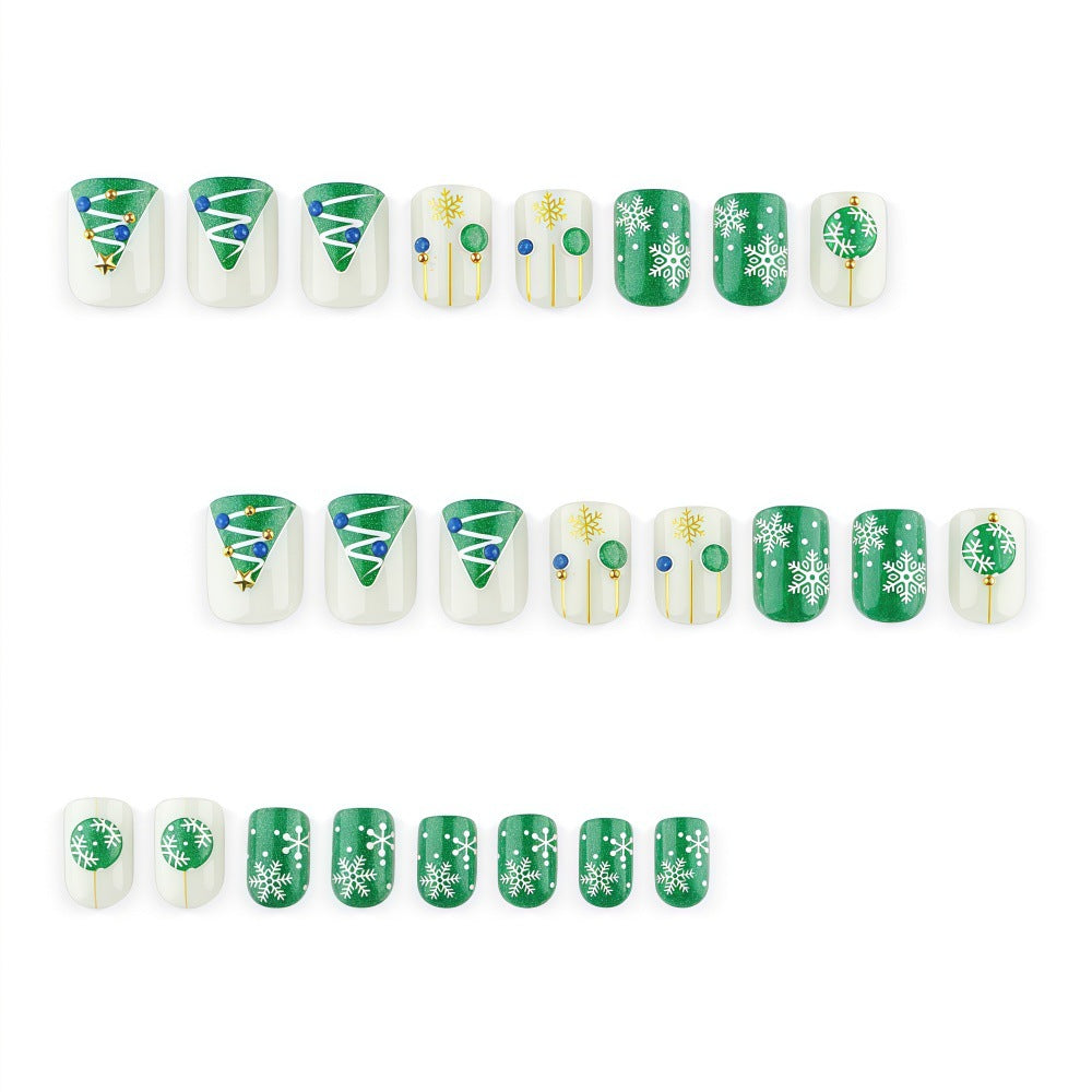 Artificial nail set with festive Christmas motifs Bowlift