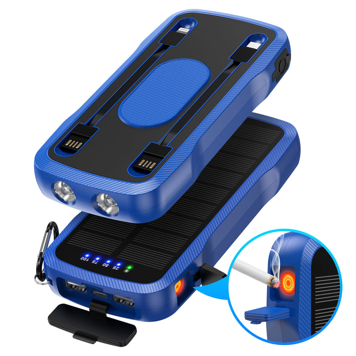 Solar charger with integrated USB ports and LED lamps Bowlift