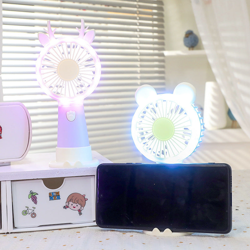 Women's Portable LED Fan in Cute Rabbit Design Bowlift